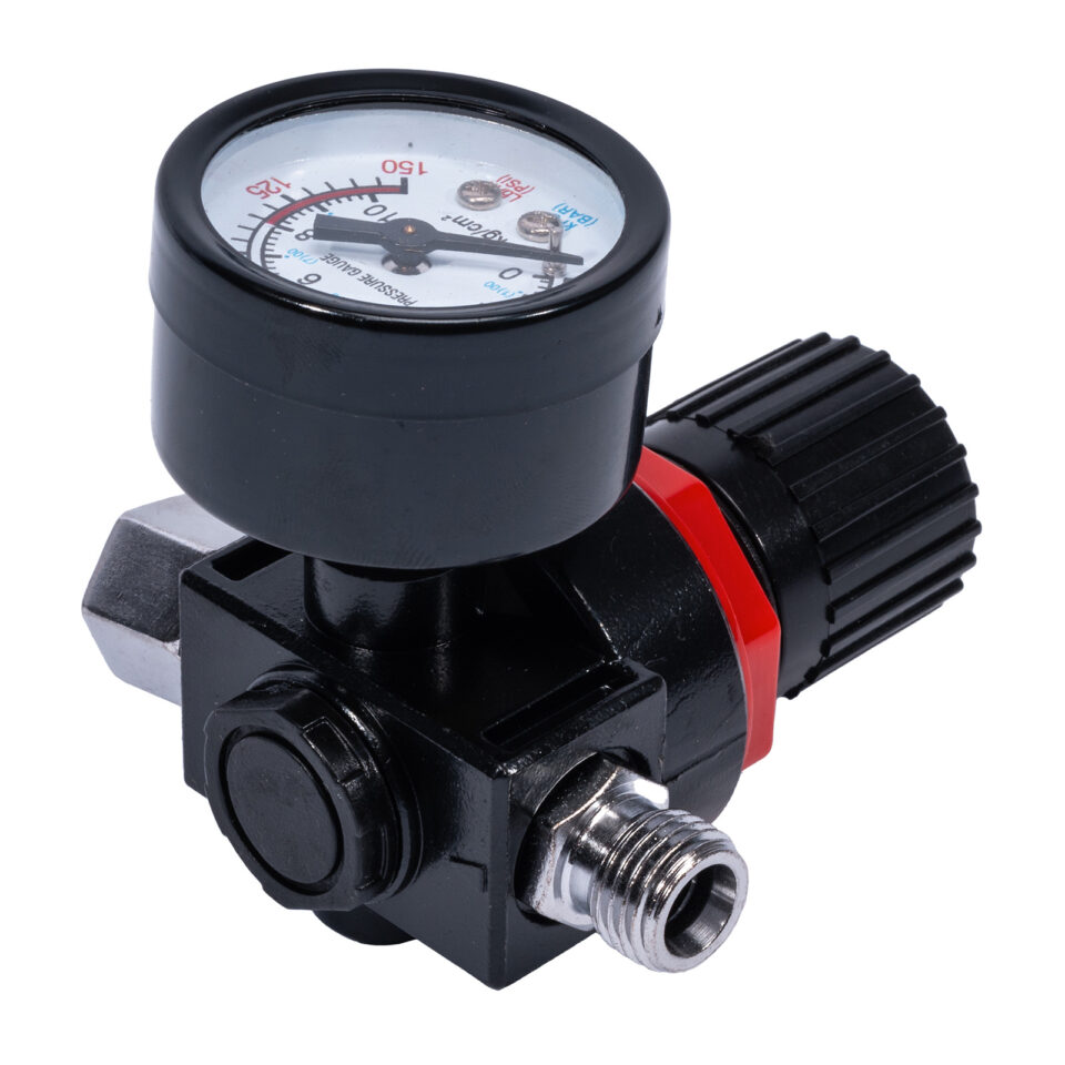 XTLINE Druckminderer Druckluft | Druckluftregler mit Manometer für Lackierpistolen | 1/4", 10 bar – Bild 2