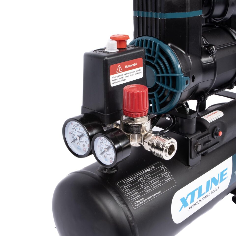 XTLINE Ölfreier Kompressor 900 W | Kesselvolumen 6 L | Flüsterkompressor – Bild 2