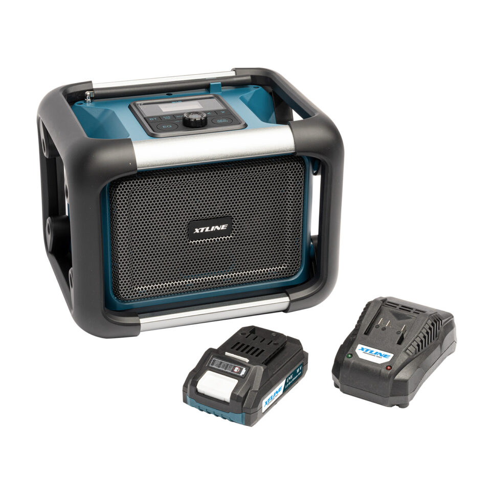XTLINE Akku-Radio | Baustellenradio 18 V + Batterie 2.0 Ah + Ladegerät 2.4 A