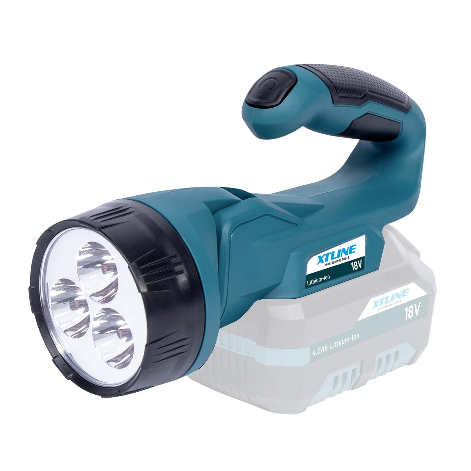 XTLINE Akku-Taschenlampe LED 3 W und 18 V. 1 XTLINE Akku-Taschenlampe LED 3 W und 18 V.
