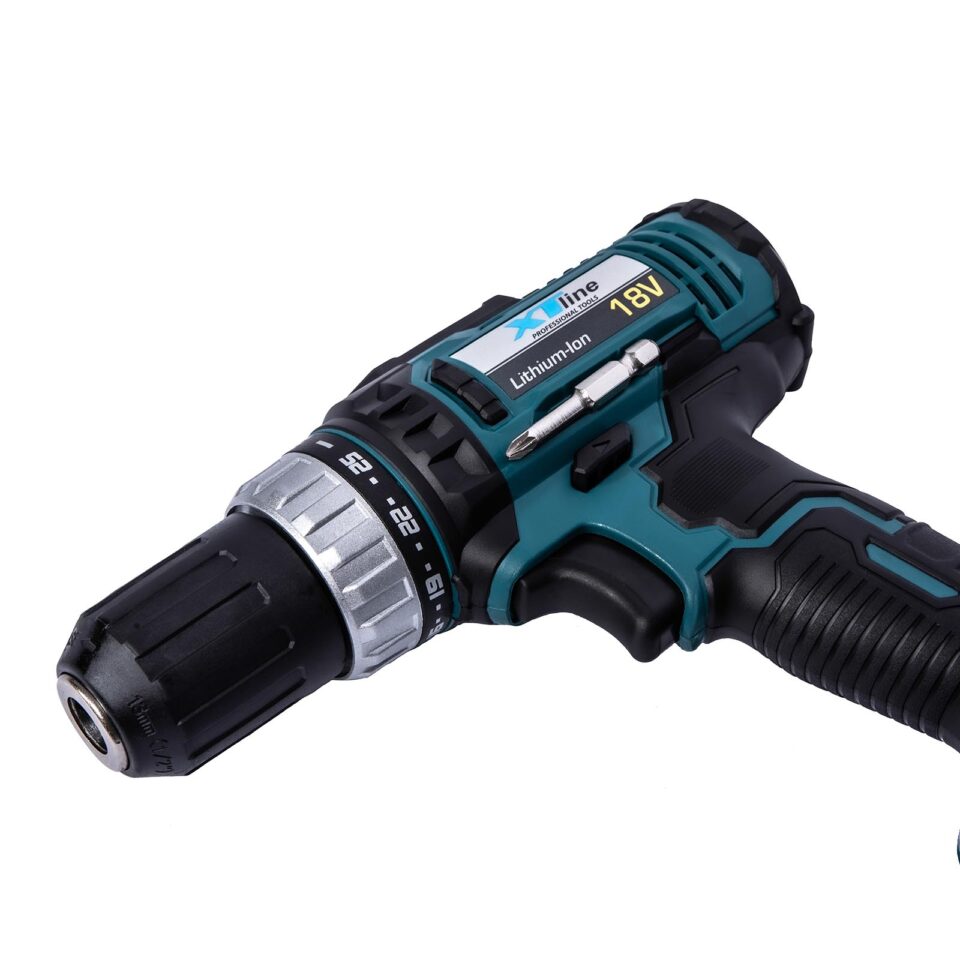 XTLINE Akku-Bohrmaschine 18 V + 2 Batterien EVE 2.0 Ah + Ladegerät 2.4 A – Bild 4