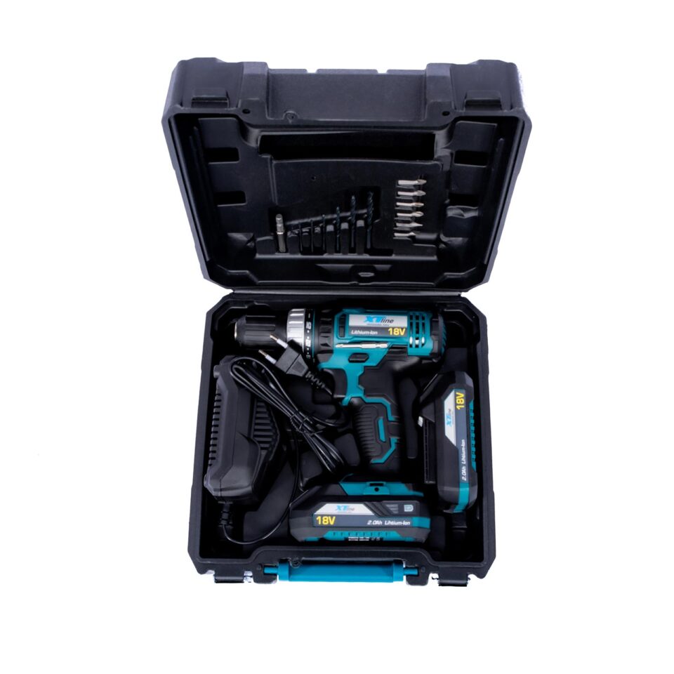XTLINE Akku-Bohrmaschine 18 V + 2 Batterien EVE 2.0 Ah + Ladegerät 2.4 A – Bild 7