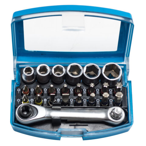 XTLINE Set Bits mit Ratsche S2, 25-teilig.