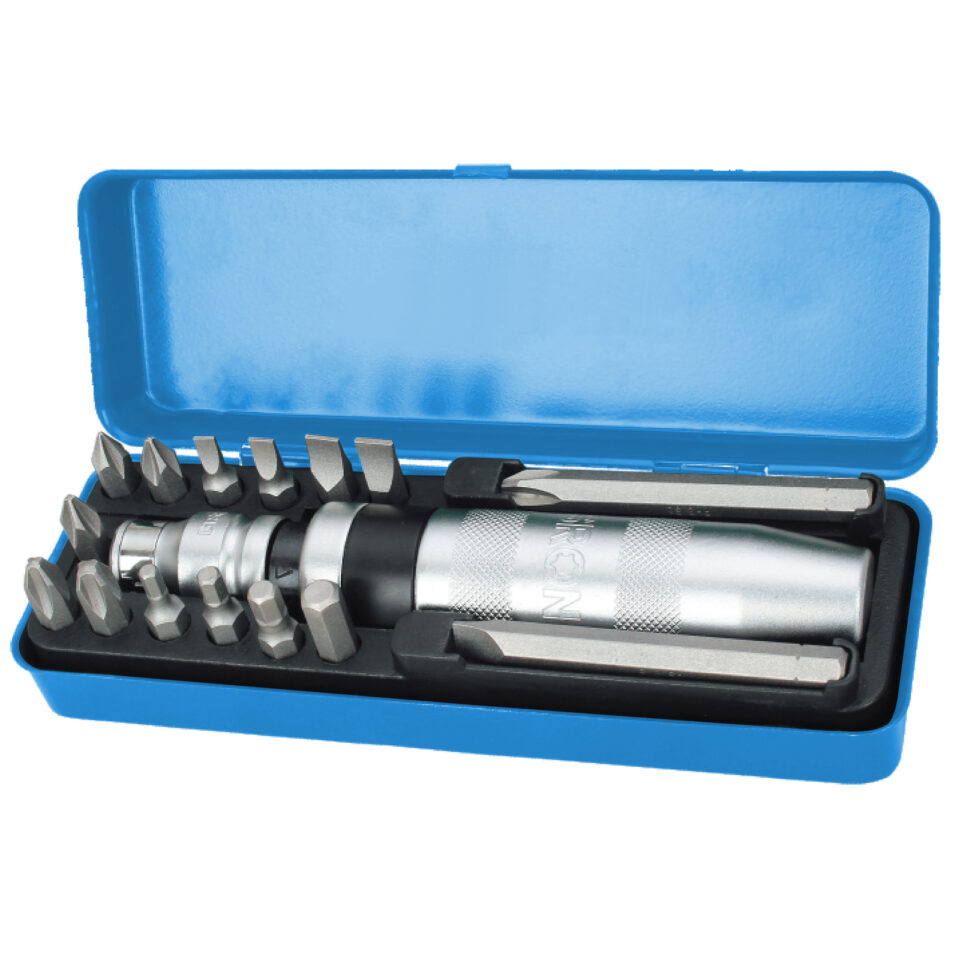 XTLINE Handschlagschrauber Metall + S2-Bits, 16-teilig – Bild 3