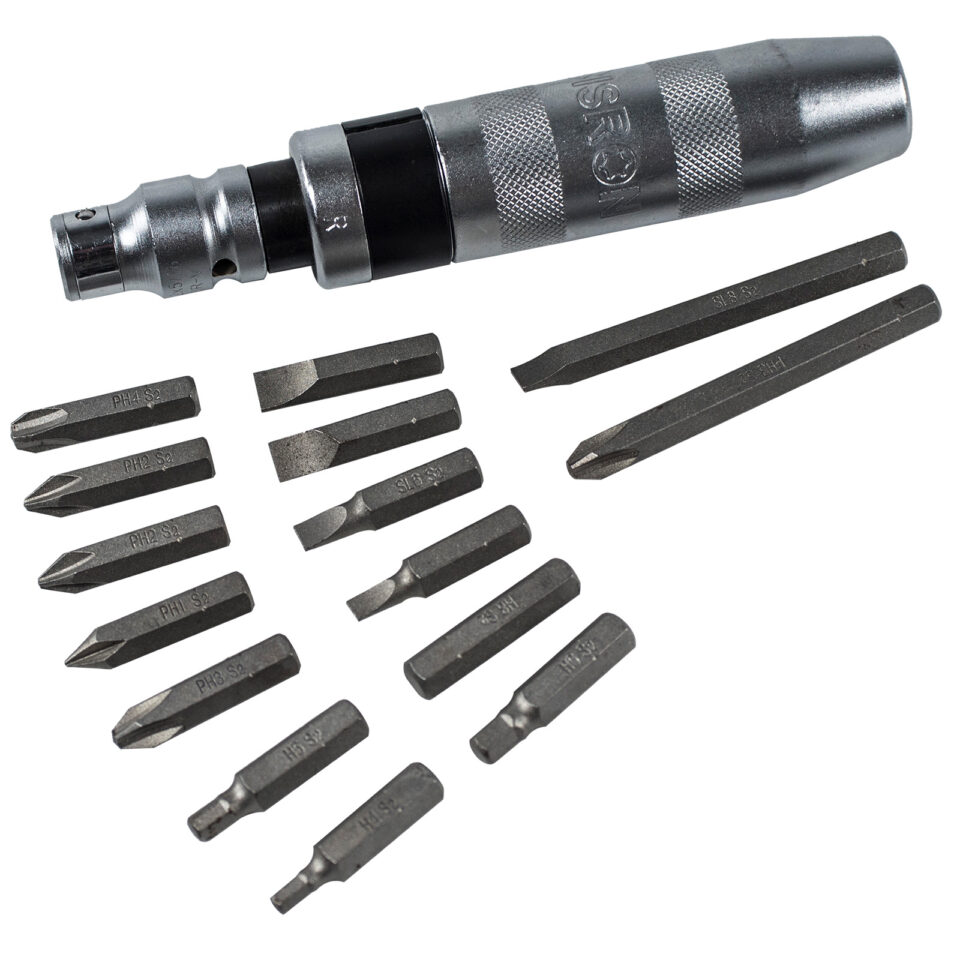 XTLINE Handschlagschrauber Metall + S2-Bits, 16-teilig