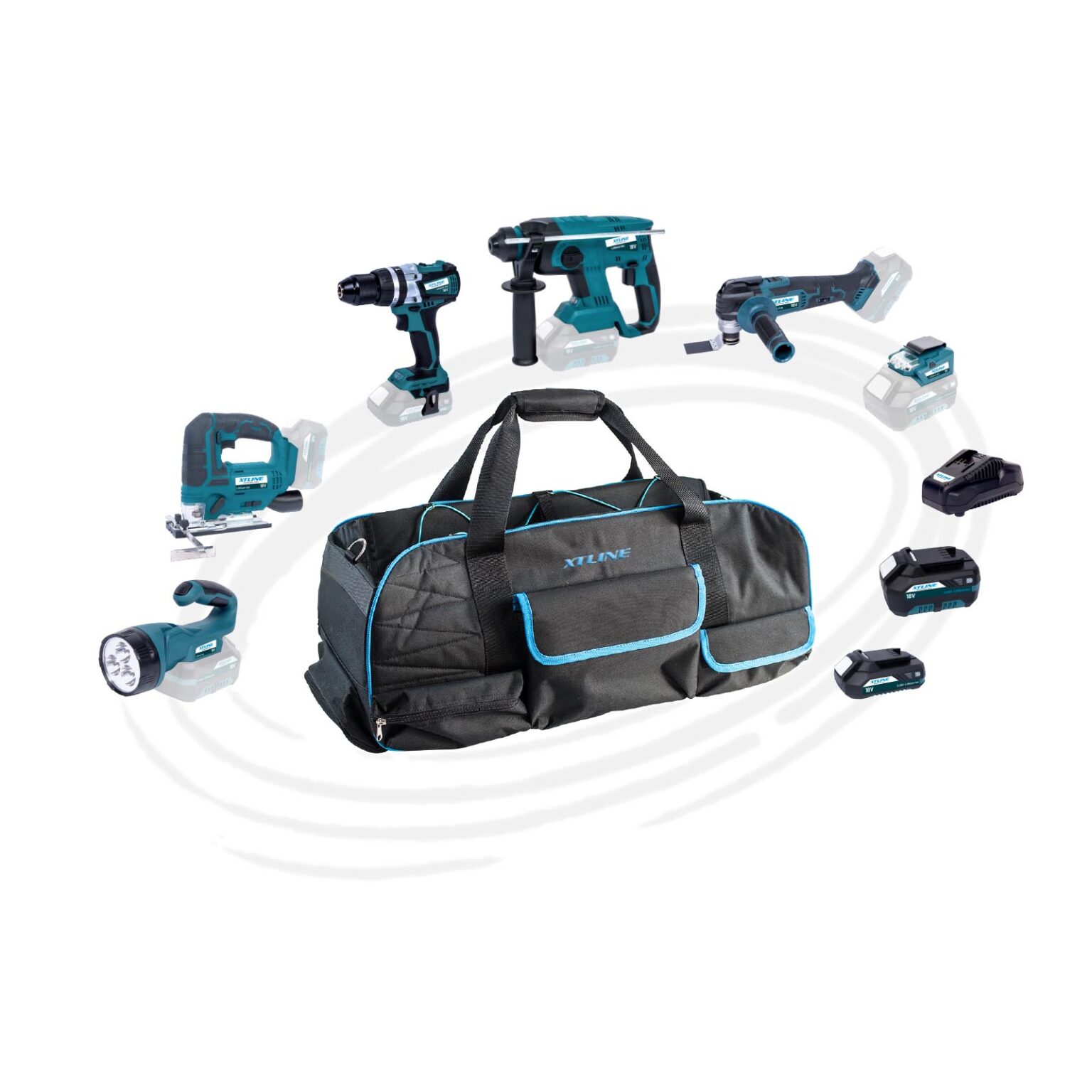 XTLINE Akku-Werkzeug Set18 V, 10 Teile "SET 2" 1 XTLINE Akku-Werkzeug Set18 V, 10 Teile "SET 2"