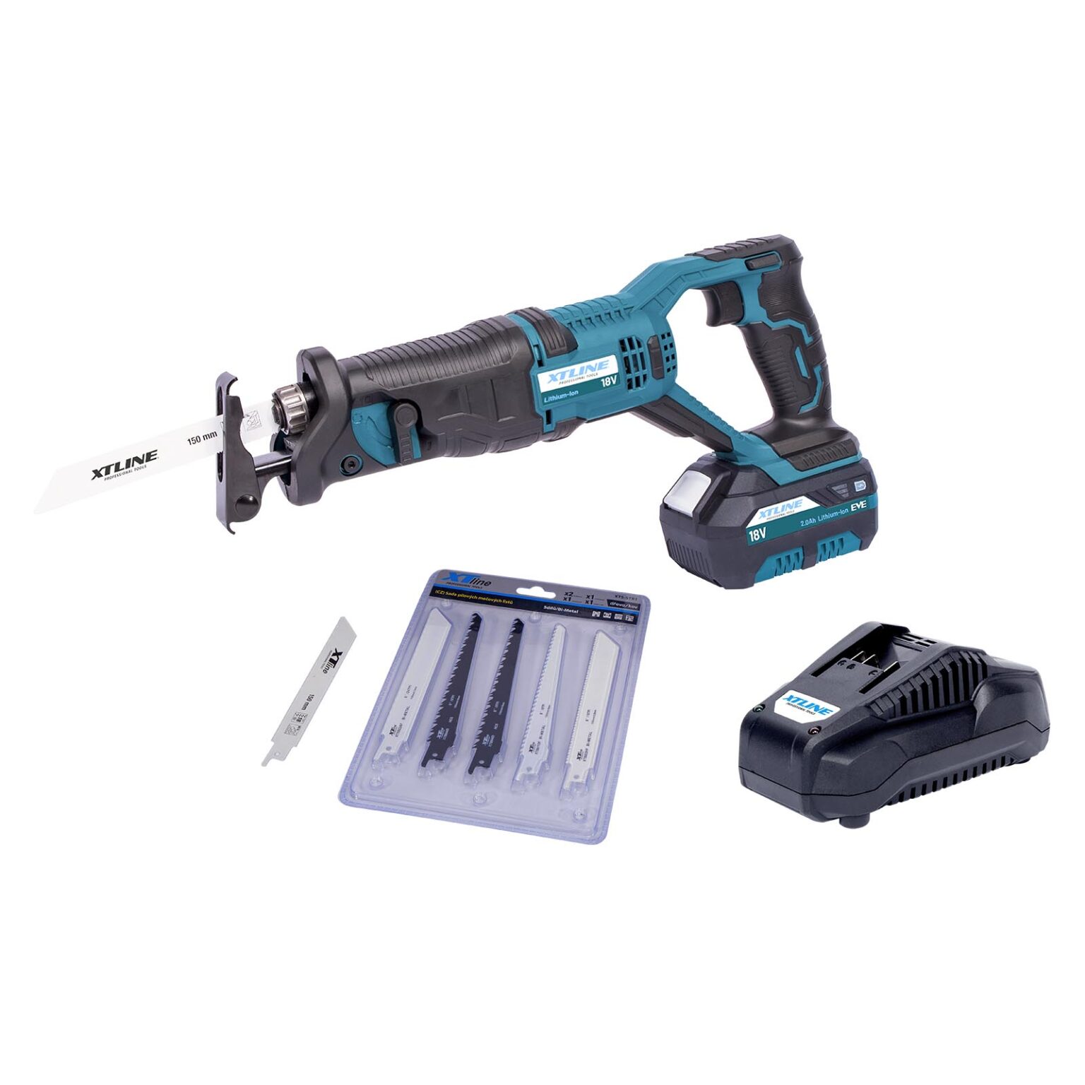 XTLINE Akku-Säbelsäge 18 V + Batterie 2.0 Ah + Ladegerät 3.5 A + Box 2 XTLINE Akku-Säbelsäge 18 V + Batterie 2.0 Ah + Ladegerät 3.5 A + Box – Bild 2