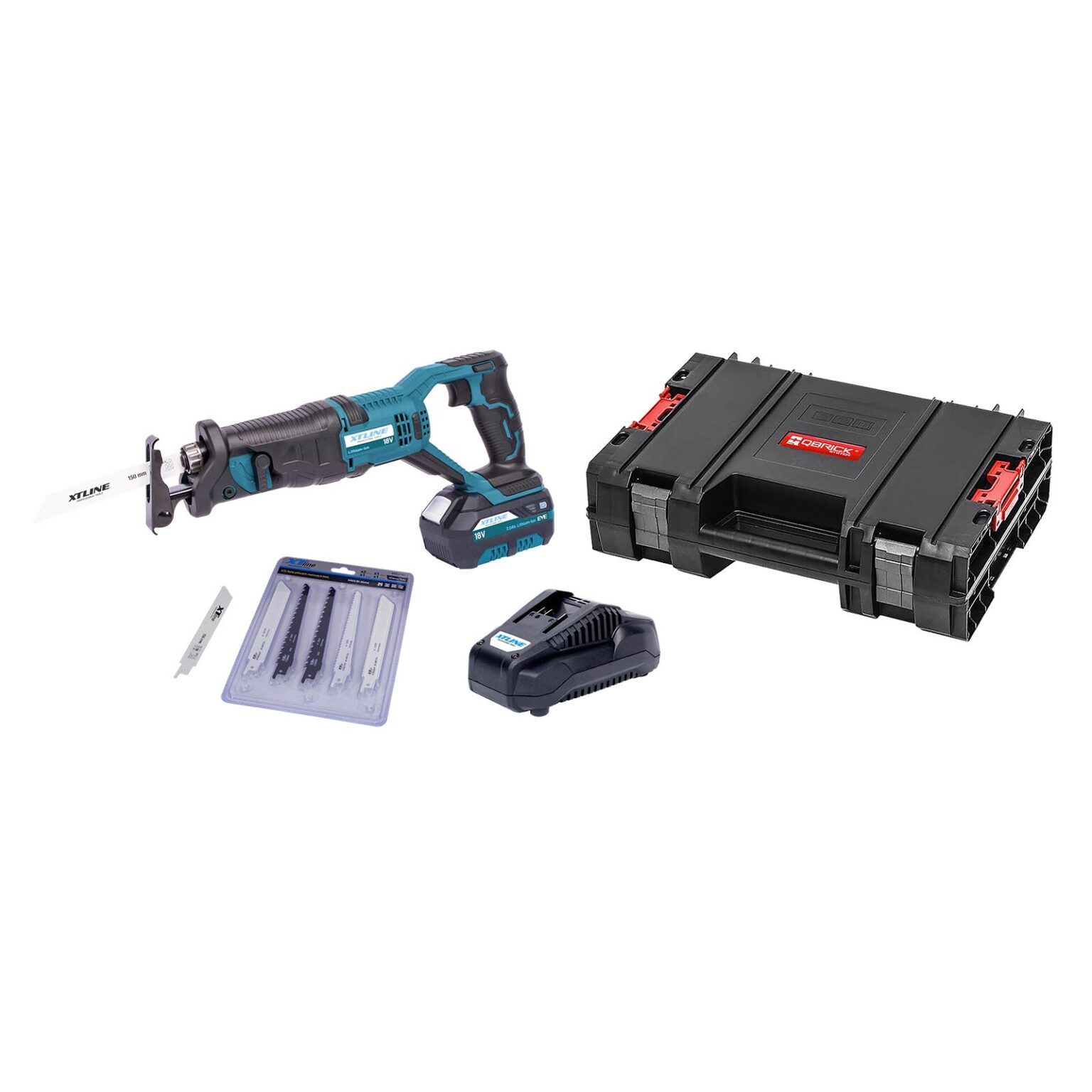 XTLINE Akku-Säbelsäge 18 V + Batterie 2.0 Ah + Ladegerät 3.5 A + Box 1 XTLINE Akku-Säbelsäge 18 V + Batterie 2.0 Ah + Ladegerät 3.5 A + Box
