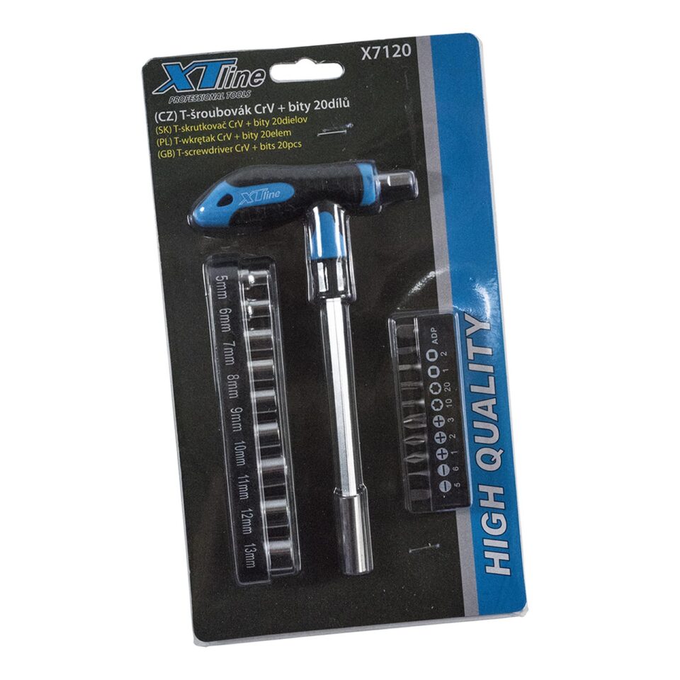XTLINE Schraubendreher + Bits + Stecknüsse 20-teilig – Bild 2
