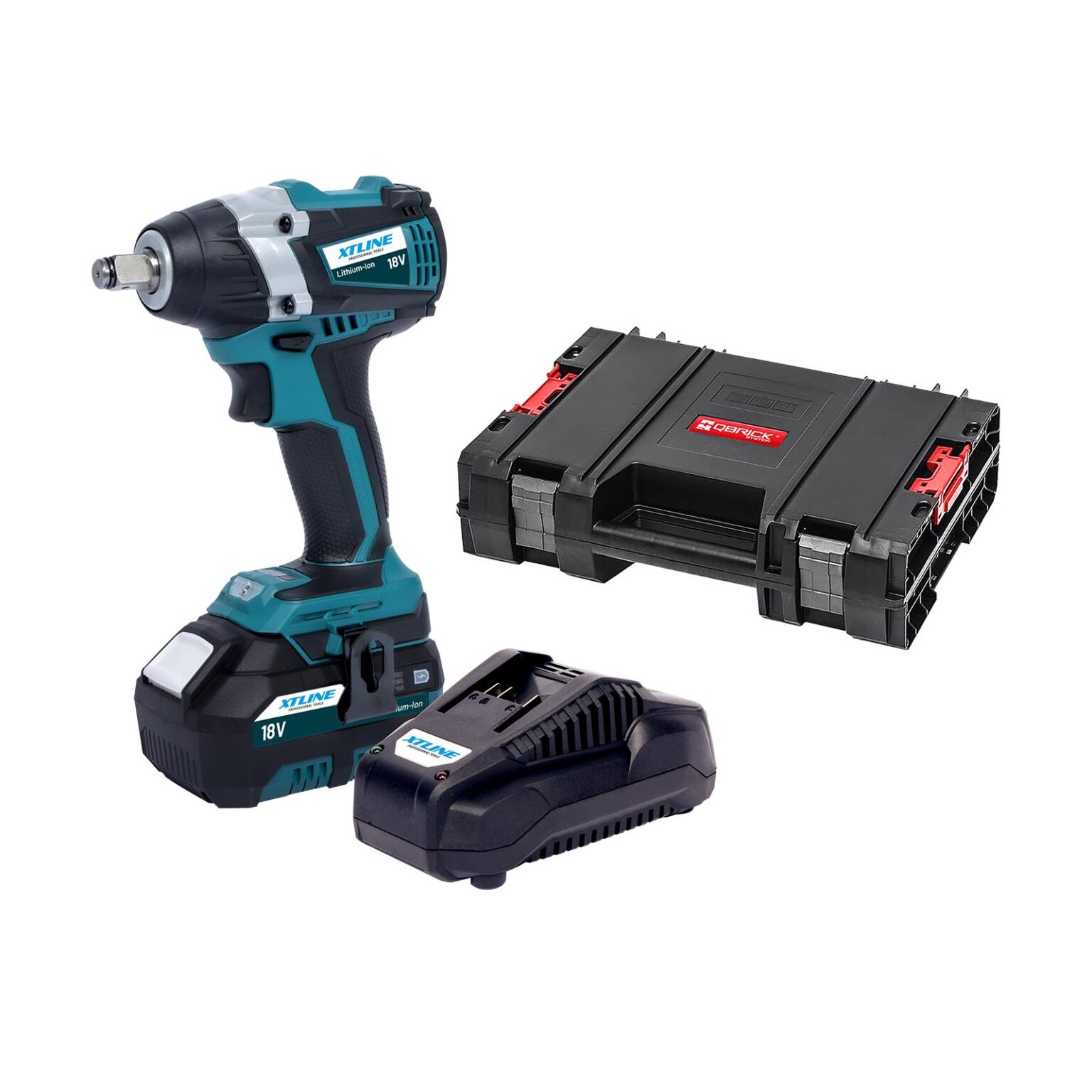 XTLINE Akku-Schlagschrauber für 1/2"-Nüsse, bürstenlos, 18 V, 300 Nm, mit 5.0 Ah Batterie und 3.5 A Ladegerät 1 XTLINE Akku-Schlagschrauber für 1/2"-Nüsse, bürstenlos, 18 V, 300 Nm, mit 5.0 Ah Batterie und 3.5 A Ladegerät