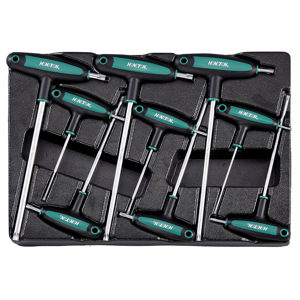 HONITON Schraubendrehersatz TORX mit T-Griff, 9-teilig | Kunststoffhalter Typ C