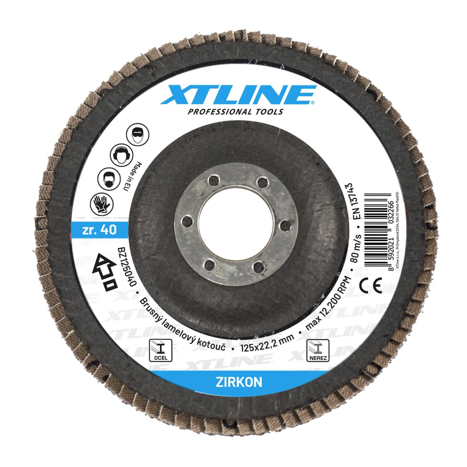 XTLINE Lamellenschleifscheibe, Zirkon | 125 MM K60, K100, K120 1 XTLINE Lamellenschleifscheibe, Zirkon | 125 MM K60, K100, K120