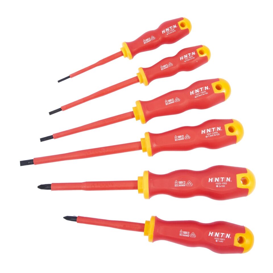 HONITON Schraubendreher-Set Elektriker PL, PH 1000V | 6-teilig | geprüft nach IEC 900 / VDE 0680/02